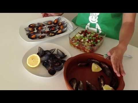 Mejillones a la vinagreta en un "plis plas"