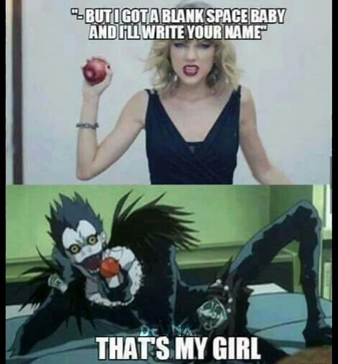 Did you know? "Blank space" by Taylor Swift was inspired by Death Note.