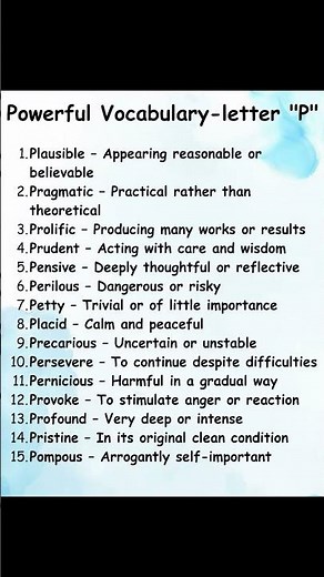 Daily vocabulary boost: Words starting with “P”📚🔥 Learn. Practice. Progress.📖Upgrade your word power