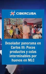 En La Habana, Cuba, el mercado de Carlos III presenta una situación crítica, marcada por la escasez de productos y largas colas para la compra de alimentos básicos, como los huevos. Un video viral en TikTok ilustra este desolador panorama, mostrando estanterías vacías y el acaparamiento por revendedores. Las instalaciones del mercado, deterioradas, reflejan un ambiente desolador, permitiendo ver la difícil realidad que viven los cubanos. La necesidad de esperar turnos para adquirir productos a p