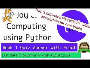 NPTEL The Joy of Computing using Python week 1 quiz assignment answers with proof of each answer