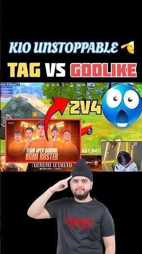 Kio unbelievable performance 🤯 tag vs GODL 🔥 #bgmi #shorts #jonathan #gaming