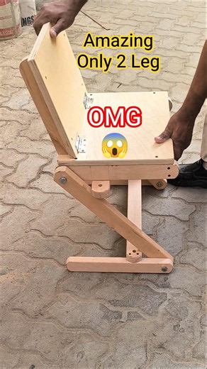 Only 2 Leg Folding Chair Idea! 😱 #shorts #woodworking #diy