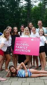 The Hopps family of New Hampshire hosted their first au pair reunion this summer and 5 of their au pairs traveled to attend. The first night, they cooked an international dinner together—YUM! What food are you bringing to your next international potluck? #culturalcare #aupair #aupairlife #internationalpotluck #globalfamilyreunion | Cultural Care Au Pair