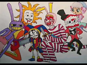 The Amazing Digital Circus + Popee The Performer (Dibujo de Halloween 2023) 🎃🎃👻👻