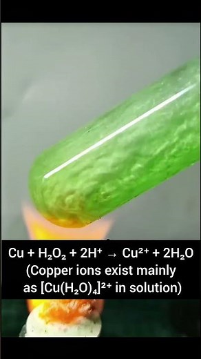 Copper + HCl + Hydrogen Peroxide Reaction | Color Change Chemistry Experiment