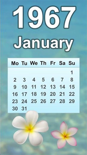 January 1967 Calendar