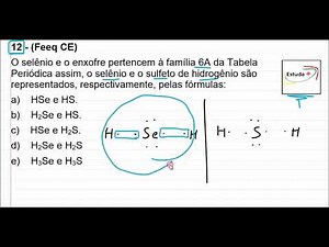 Fórmula dos compostos Sulfeto de Hidrogênio e Seleneto de hidrogênio