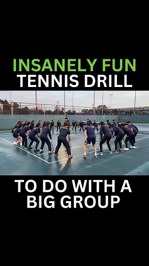 Try this drill next time you've got a big group! Lots of fun 🙌 #tennis #tennisplayers #tenniscoach #tennisplayer