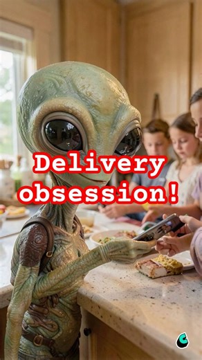 Zorp Discovers Humans Tracking Food Like a Mission 👽📍 (Delivery Obsession) #alienhumor #alien