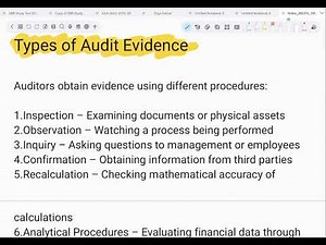 Types of Audit evidence with example for (ACCA AAstudents and ca inter)