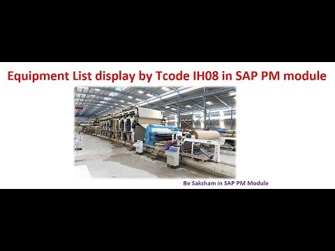 Equipment List IH08 Tcode in SAP PM Module#sap #equipment #Maintenance