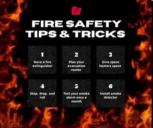 Since October is Fire Safety Month, we wanted to share some fire safety tips with you. Keep those smoke detectors working and your extinguishers handy. Always remember, #SafetyFirst! 🚒🔥 | Federal Signal