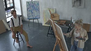 Artist Woman Drawing Nature Male Model Stock Footage Video (100% Royalty-free) 1035798965 | Shutterstock