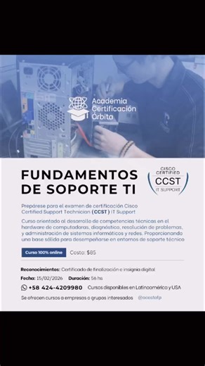 Comparto Link de auto inscripción al curso de Hacker Etico (Ethical Hacker) de la mano de la¿Estás en línea? academia Cisco Netacad totalmente gratuito para todos ustedes,provechen!! y Bienvenidos a nuestra academia: https://www.netacad.com/courses/ethical-hacker?courseLang=es-XL&instance_id=ae2a431c-748f-426c-b295-3136ad019d15 CONVIÉRTETE UN EXPERTO ESTE 2026 🌐🎓 Aprende desde lo esencial hasta lo avanzado en redes, ciberseguridad, programación, ciencia de datos, IA, servidores y más. Al final