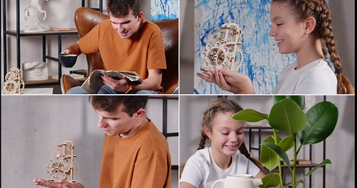 UGEARS Dynamometer - Mechanical Model Construction Kit 3D Wooden Puzzle for Self-Assembly Without Glue - Brainteaser for Kids, Teens and Adults