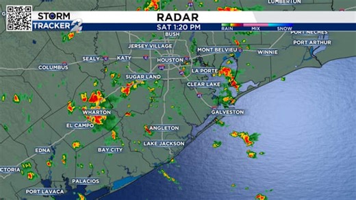 LIVE RADAR: Scattered storms moves through Houston area Saturday afternoon