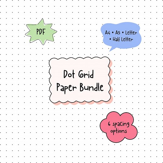 Printable Dot Grid Paper Bundle: A4, A5, Letter Sizes (PDF Download) - Etsy