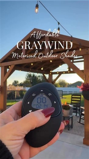 Customized outdoor motorized smart shades from @graywindblinds. [AD] 🔗Comment SHADES or see the link in bio. -Easy DIY installation -Solar powered -Remote and Alexa controlled -Weather and wind resistant -Sun protection plus privacy #graywindblinds #motorizedshades #smarthomes #homeaccount #outdoorblinds | Theresa Christine Home