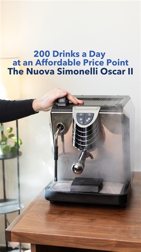 The Nuova Simonelli Oscar II is a compact, single-group heat exchanger espresso machine built for home use or mobile coffee carts. It runs on standard 120V power and offers brew-by-time programming, flexible plumbing options including direct-plumb or reservoir use, and a 2-liter copper boiler so you can brew and steam at the same time without slowing down. With consistent brew temperatures between 197 and 204°F, strong dry steam for smooth milk texture, and a small 16 x 12-inch footprint, Oscar 