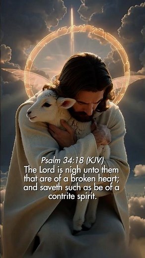 God Is Near the Brokenhearted 💔✨ | Psalm 34:18 | He Heals the Hurting #jesuschrist #bibleverses