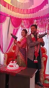 15K views · 39 reactions | #WATCH: Wedding stunt turns fatal as a sparkle gun explodes on bride’s face. A video from a wedding in Maharashtra shows the bride and the groom posing for a picture carrying glitter pistols. Unfortunately, the pistol explodes right on the face of the bride. | IndiaToday NE | Facebook