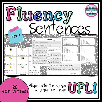 Fluency Sentences pyramids practice use w/UFLI SoR Phonics CVC blends Activities