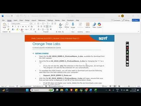Shelly Cashman Excel 2019 | Module 5: End of Module Project 2 Orange Tree Labs #shellycashman