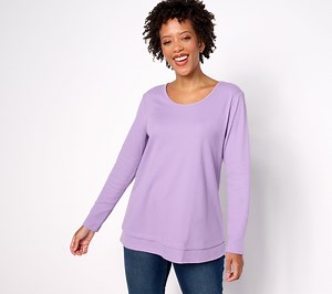Denim & Co. Essentials Regular Waffle Knit Scoop Neck Swing Tunic - QVC.com