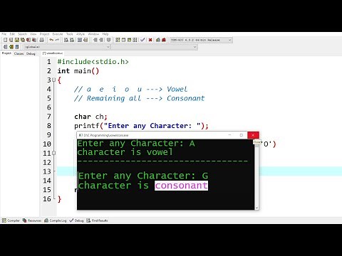c program to check a character is vowel or consonant | Learn Coding