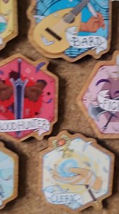 Dnd Class Wooden Pins - Dnd Class Emblems - Dungeons and Dragons - Dnd Class Pins - Etsy