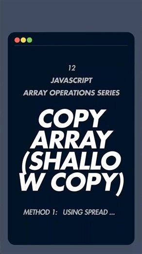 12/14 Copy array method 1 using spread #array #dsa #html #js #css