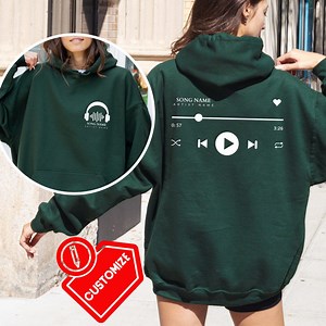 Custom Song Hoodie: Personalized Music Lover Sweatshirt - Etsy