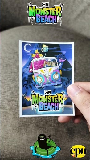 Monster Beach's Horror? モンスタービーチの恐怖？Cut & Paste Sticker ASMR #cartoonnetwork