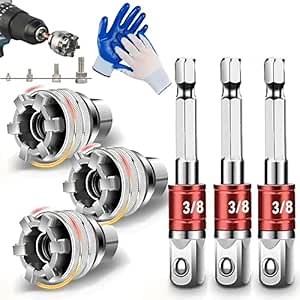 Multi-Function Universal Socket Wrench Tool - Universal Maintenance Tool, 10mm-19mm Adjustable Universal Socket Wrench, Universal Socket Tool for 3/8" Drive Ratchet Torque Wrench & Power Drill (3Sets)