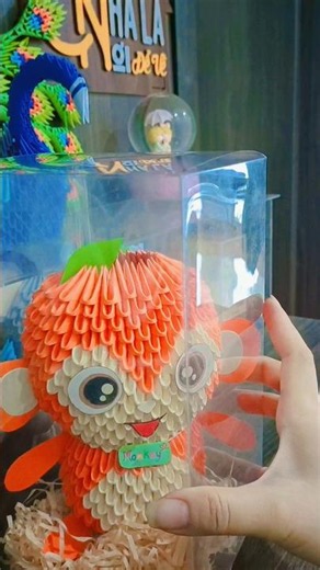A monkey handmade paper - 3D Origami #origami3d #handmade