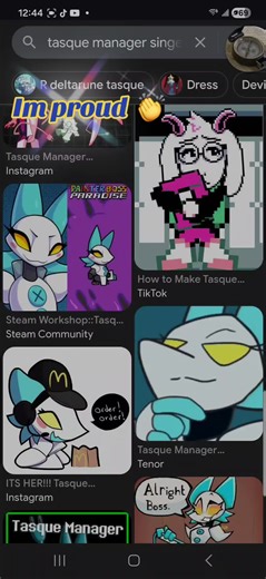 Im super happy my OC version of Tasque is making the front page of Google #fyf #tasquemanager #customavatar #vrchatcommunity