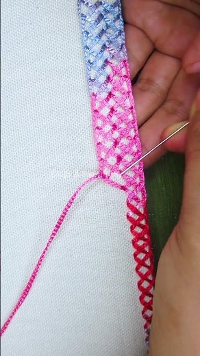 Most elegant lace border embroidery trick 🧵✨ #embroidery #lace #tutorial