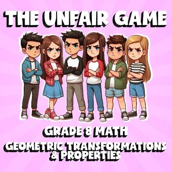 Geometric Transformations & Properties THE UNFAIR GAME - No Prep Grade 8 Math