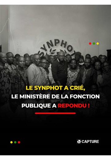 𝐋𝐞 𝐒𝐘𝐍𝐏𝐇𝐎𝐓 𝐚 𝐜𝐫𝐢𝐞́, 𝐞𝐭 𝐥𝐞 𝐦𝐢𝐧𝐢𝐬𝐭𝐞̀𝐫𝐞 𝐝𝐞 𝐥𝐚 𝐅𝐨𝐧𝐜𝐭𝐢𝐨𝐧 𝐏𝐮𝐛𝐥𝐢𝐪𝐮𝐞 𝐚 𝐫𝐞́𝐩𝐨𝐧𝐝𝐮. 𝐁𝐄𝐀𝐔 𝐆𝐄𝐒𝐓𝐄 𝐓𝐄𝐂𝐇𝐍𝐈𝐐𝐔𝐄 ! #capturemedia #togolais228🇹🇬