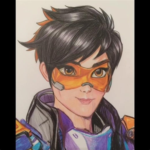 # drawing tracer ( over watch 2 ) # art gallery - youtube # shorts