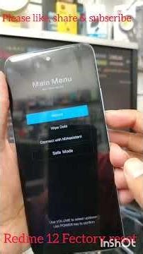 Redme 12 Fectory reset for screen lock remove.