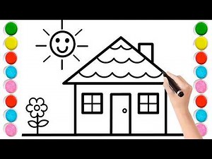 How to draw a house easy and simple for beginners !