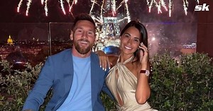 Antonela Roccuzzo shares celebratory image alongside Lionel Messi with Eiffel Tower in background