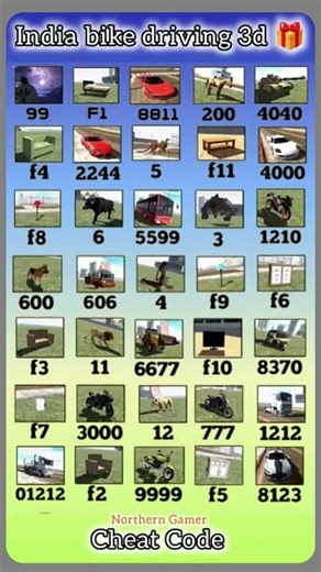 Indian Bikes Driving 3D All Cheat Codes 2026 🤫🤫#indianbikedriving3dsupercarscheatcode #like