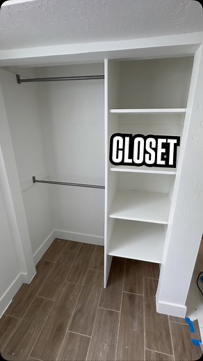 Keifer Kelson on Instagram: "Building Out a Small Closet 🪚 . . . . #closet #closets #smallcloset #shelving #shelves #diyshelves #diyshelf #diycloset #diy #tools #construction #construccion #construcción #metabo #homeimprovement #asmr #homerenovation #realestate #asmrsounds #trimwork #carpentry #carpenter #fyp"