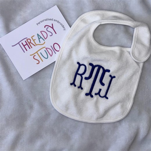 Custom Embroidered Baby Bibs, Monogram Name Keepsake, Soft Absorbent Fabric - Etsy