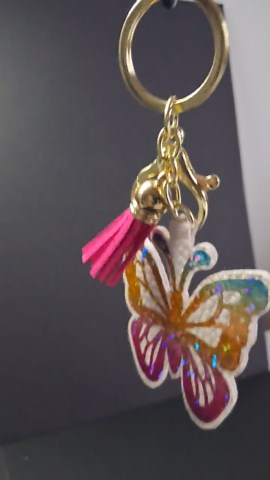 Faux Leather Butterfly Keychain With Tassel, HTV Glitter Charm - Etsy