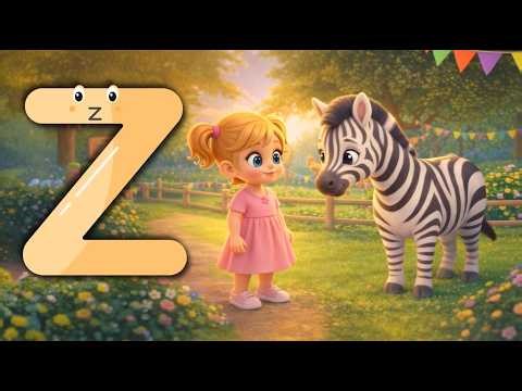 ABC Song with Words | Z Is for Zebra 🦓 | Learn Letters & Phonics for Kids