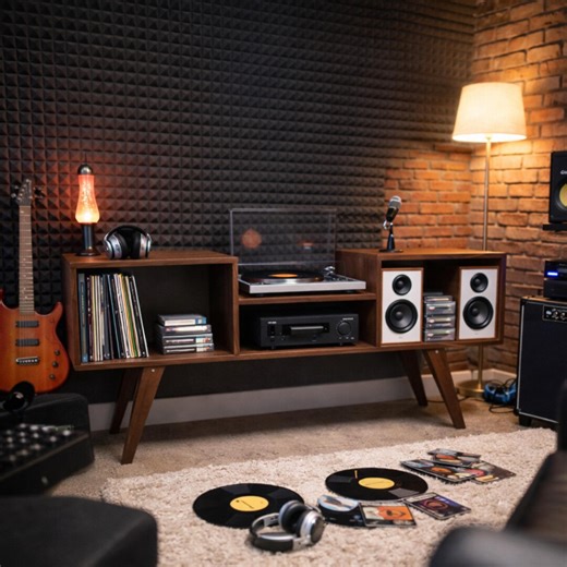 Music Room Cabinet | Vinyl Record Shelf | Wooden Record Rack | Wall Mounted Vinyl Storage | Mid Century LP Display | Record Holder - Etsy